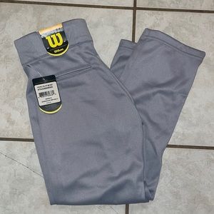 NWT Wilson Baseball Pants, Gray Full Length, Size Youth Medium
